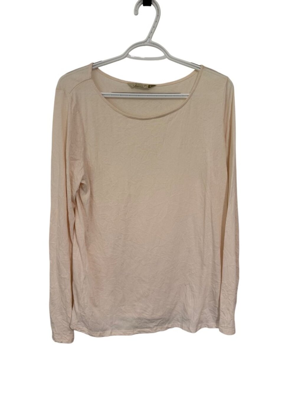 Chalet USA Knit Top Cream Off White Crinkle Texture Woman M